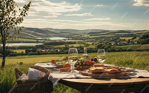 Magical hillside picnic area